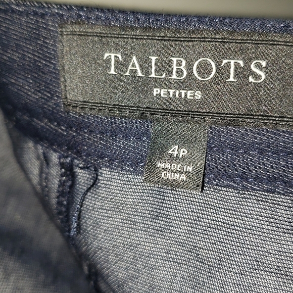 TALBOTS- Dark Stretch Denim Pencil Skirt w Lace Up Front, Size 4 Petite - Picture 6 of 7